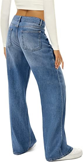 Baggy Wide Leg Jeans Non-Stretch Fabric High Waist Loose YKK Zipper for All Leg Types Suitable for All Kinds of People