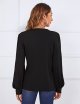Womens Work Blouse Dressy Business Casual Tops Long Lantern Sleeve V Neck Office Fall Shirt