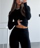 Women Sexy Casual Long Sleeve Solid T Shirt Crew Neck Fitting Fall Tees Top Y2k Clothing