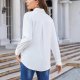 Women's Button Down Shirts Causal Collared Blouses Work Office Long Sleeve Chiffon Blouse for Ladies