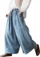 Women's Baggy Wide Leg Jeans Loose Denim Pants Elastic Waist Plus Size Trousers