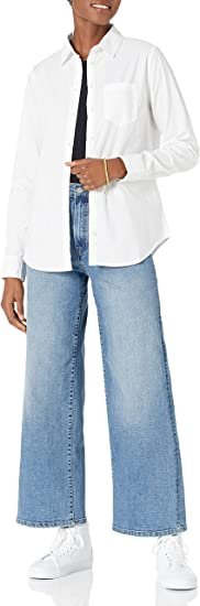 Women's Classic-Fit Long-Sleeve Button-Down Poplin Shirt
